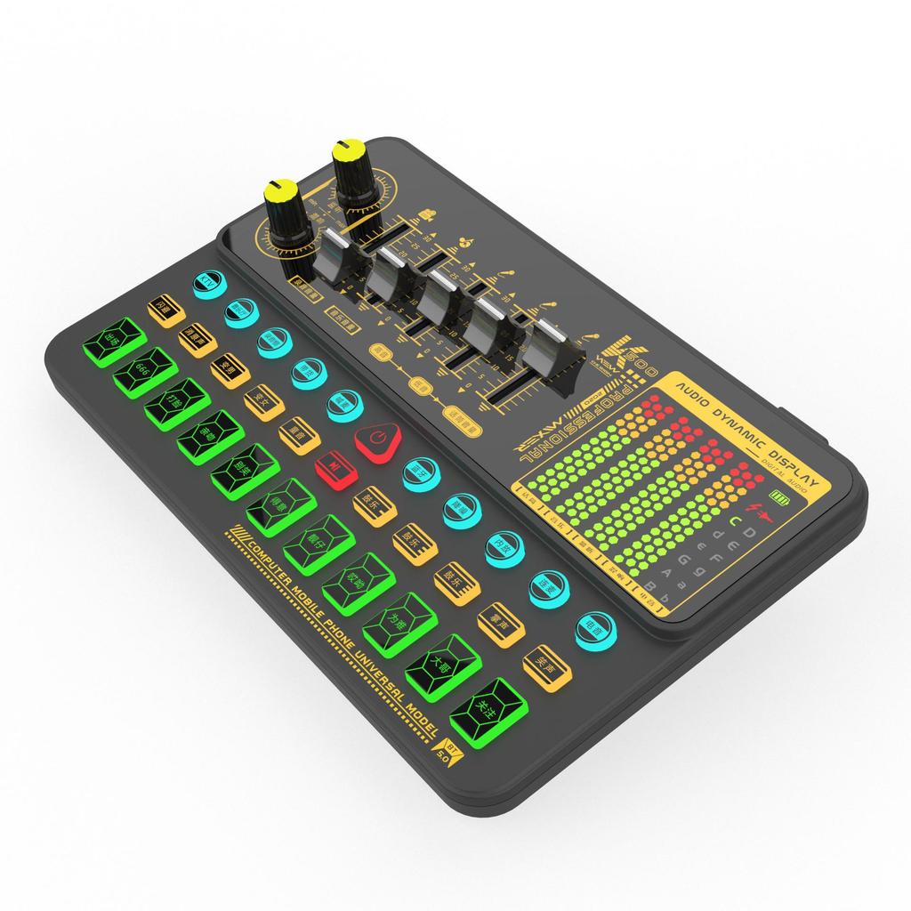 SK500 Multi-function Digital Mixer & Sound Card: Bilingual (Chinese & English) for Cross-Border E-commerce and Live Broadcasting.