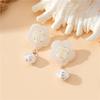 White Camellia Stud Earrings, Camellia Pendant, Fashionable and Creative, Elegant and Exquisite Handmade, Pearl Milky White.