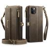 For iPhone 11 Pro Case CASEME C39 RFID Blocking Zipper Wallet Stand Leather Cover with Strap