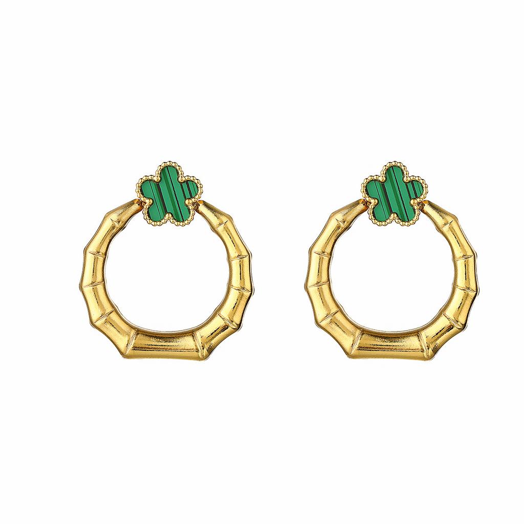 Fresh Temperament Hollow Flower Earrings Fashion Geometric Pentagram Hollow Simple Earrings