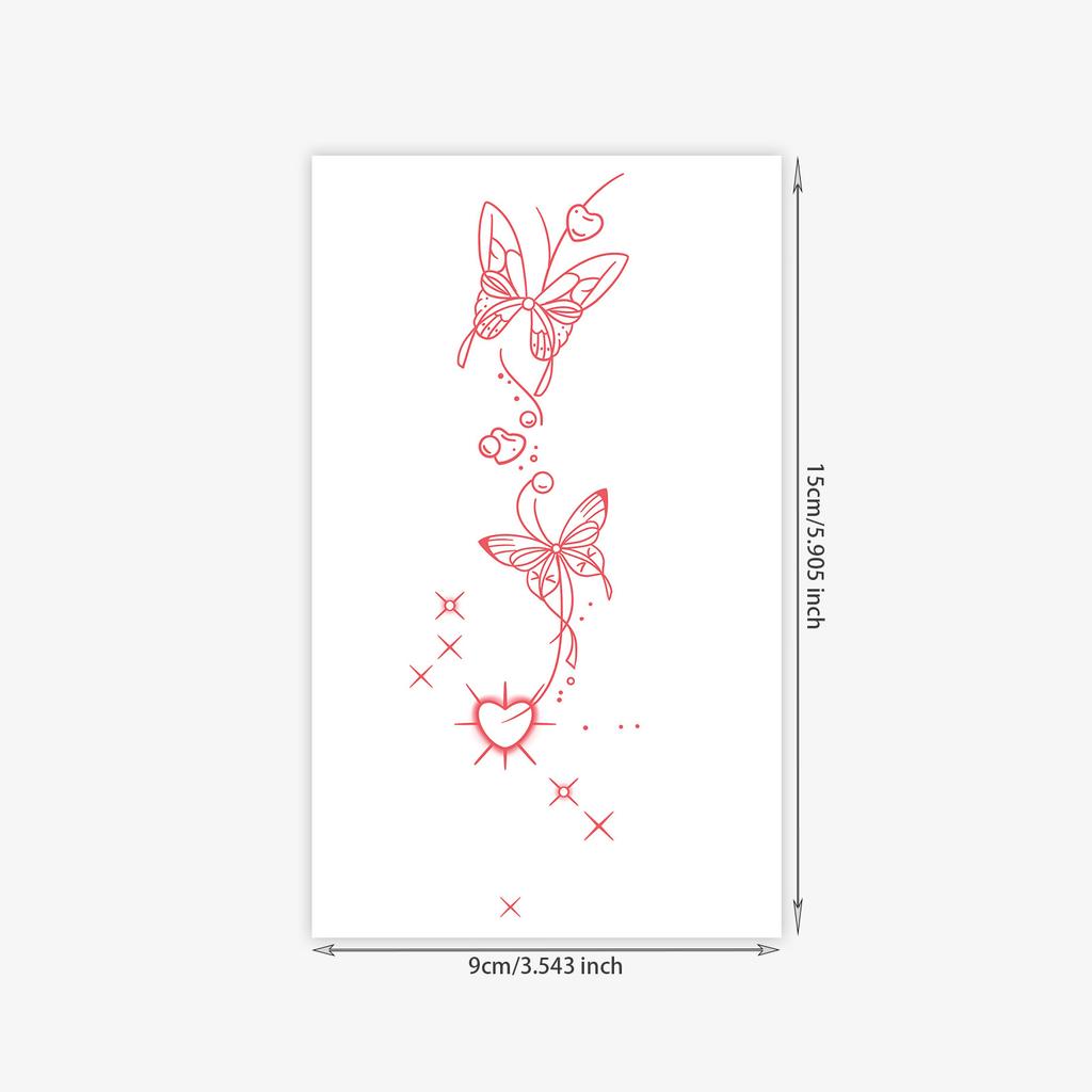 Schmetterling Liebe Tattoo Aufkleber, Fortgeschrittener Sinn, Schöne Persönlichkeit, Arm Taille Und Bauch Tattoo Aufkleber