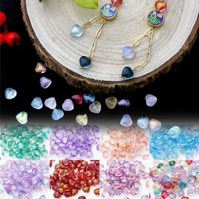 Hausparty Zubehör Armbänder Haarnadel DIY Glas Handgefertigt Tschechisch Beliebt AB Farbe Herz Perlen Ohrringe Zwischenperlen Heißer Verkauf Für Schmuckherstellung Lose