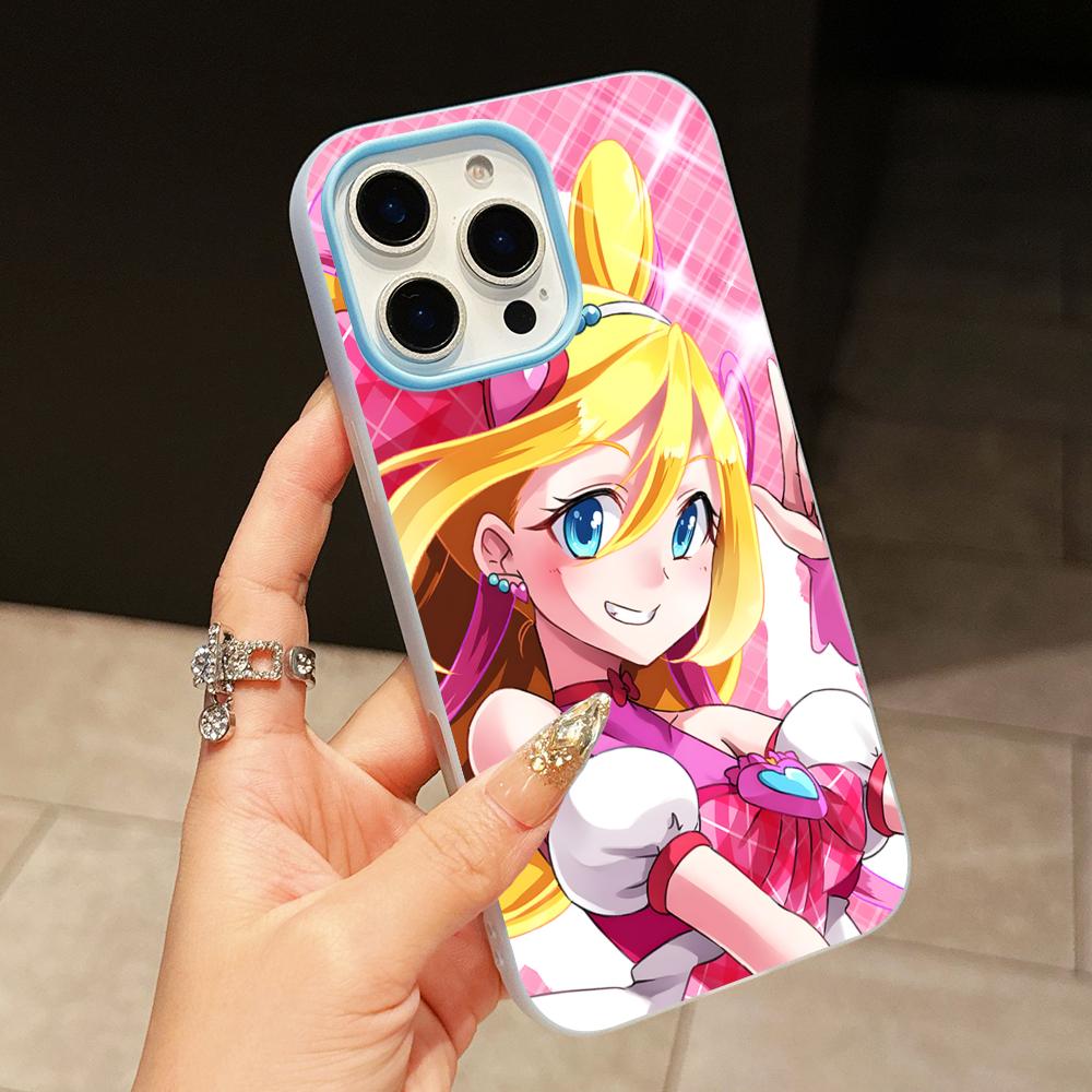 Sakura Uta Cure Idol Jelly Double layer Light Blue Mobile Phone Case for iPhone 17 16 15 14 13 12 11 Air Pro Max Plus Protective