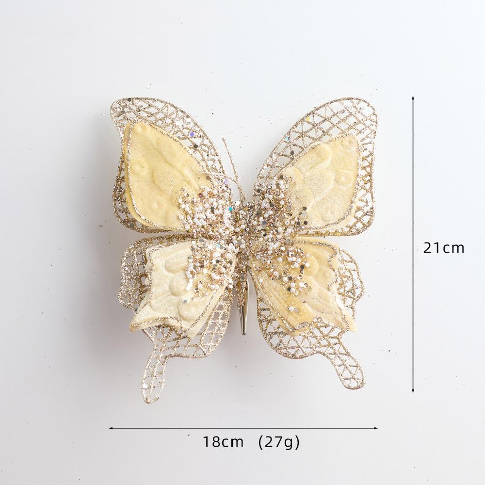 Fabric Fabric Glitter Butterfly Butterfly Hanging Decoration Christmas Tree Decoration  Festival