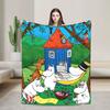 Coperta Morbida Moomin Carina per Divano Letto Coperta da Viaggio Casual Campeggio Invernale Flanella Copriletto