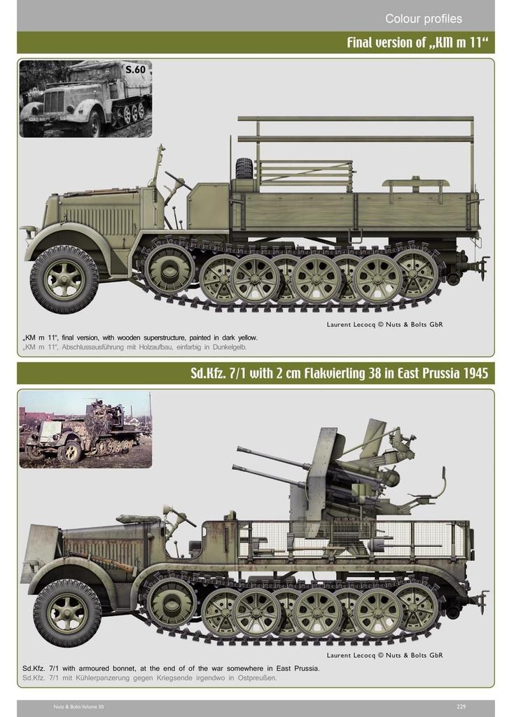 Nuts Bolts and its variant heavy cannon Tank Trailer Model Reference Book 50 & Sd.Kfz.7 8-ton Half-track (Krauss-Maffei) w/10cm 18/Sd.Ah.115 10-ton