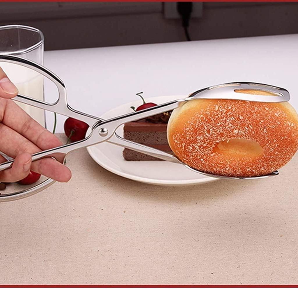 2-PACK Serving Tongs for Buffet Party Catering .Thickening Food Serving Tongs Salad / Cake / Bread Tongs Kitchen Tongs, Stainless Steel