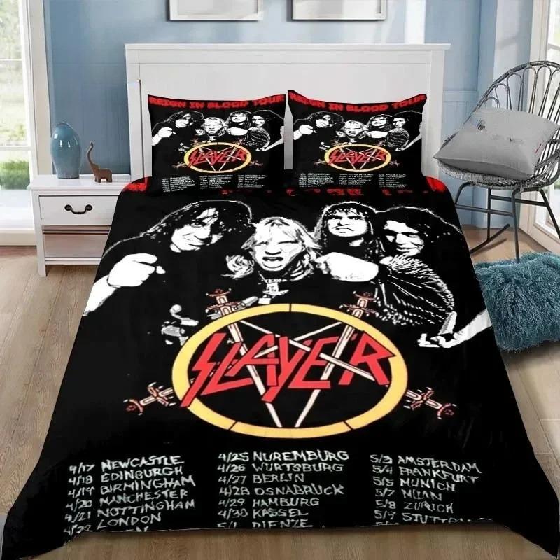 Slayer Heavy Metal Band Music Duvet Cover Pillowcase Bedding Set Adult Boy Girl Bedroom Decoration Gift Single Double Size