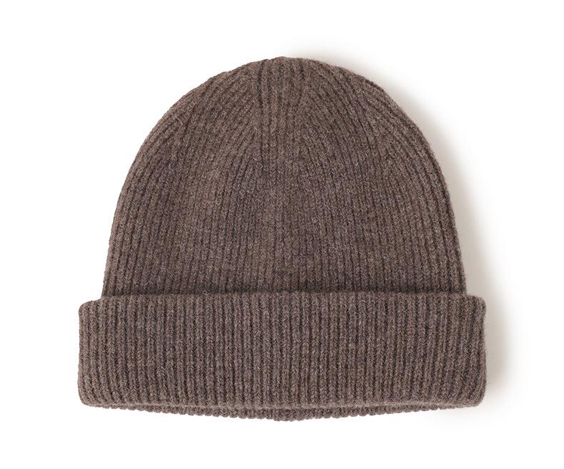 Custom Cute Luxury Warm 100% Lambs Wool Knitted Unisex Beanie Hats for Business & Travel with Hand Drawn Logo