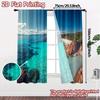 Set Of 2 Flat Printing Curtains Without Rod Azure Coast Creative Popular Versatile Polyester Fabric All Made