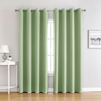 Yousheng Perforated Curtain Drapes Anti-Fade Polyester Decorative Lightproof Curtains for Home