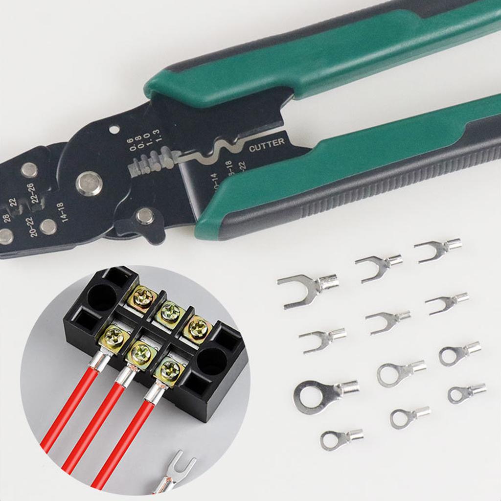 320pcs Wire Lugs Cable Terminals Electric Crimp Connector Non-Insulated Ring Terminal&Fork Connector Easy to Use