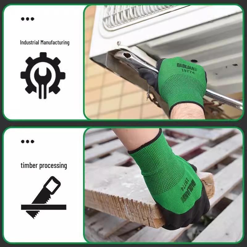 Baolian Anti-Slip Work Gloves - Durable, Wear-Resistant Rubber for Construction & Auto Repair