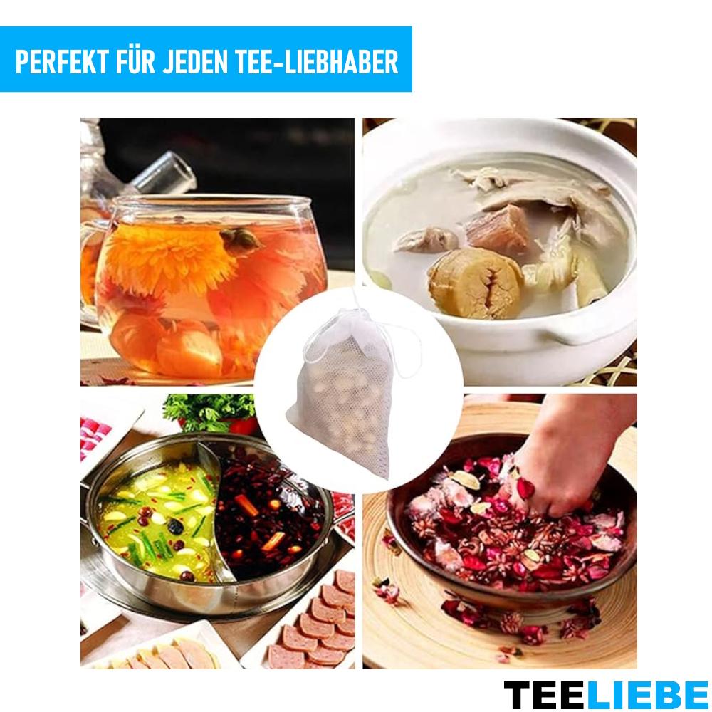 TEELIEBE 300x Bolsitas de té vacías Té Especias Hierbas Bolsitas de té, Bolsas Colador Vlies