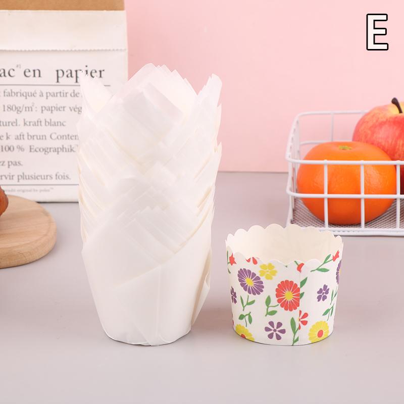 50 Pcs Newspaper Style Baking Cup Liner For Wedding Party Caissettes Tulip Muffin Cupcake Paper Cup Oilproof Cake Wrapper