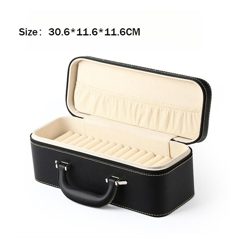 Boîte à Bijoux en Cuir Boîte à Bijoux de Poche Rangement Bracelet Étuis de Protection Boîtes de Rangement Bagues Organiseur de Boîte à Bijoux à Compartiments Divisés