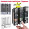 Shampoo Spender für Duschwand Kammer Nachfüllbare Flüssigseife Spenderflasche Badezimmerbehälter Transparent 3 Kammern