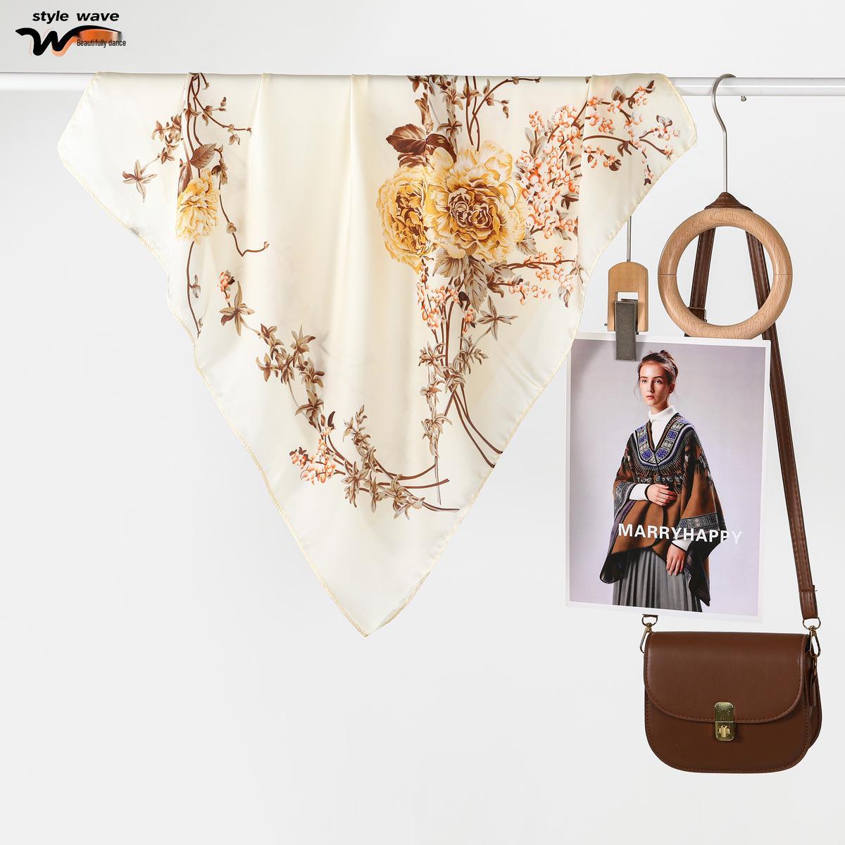 

Women s Elegant Chinese Silk Scarf - Versatile Decorative Neck Scarf with Classic Prints 70x70 CM