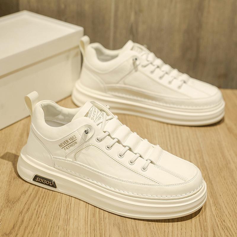 Men's high-end inner height-increasing shoes autumn and winter leather casual board shoes