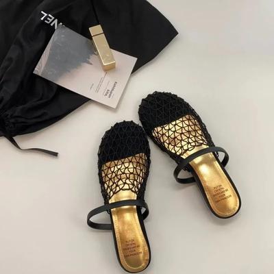 Sandali Estivi Nuovi Stile Popolari Rete Traforata Donna Moda Bassi Scarpe da Spiaggia Comfort Retro Pantofole Donna Zapatos Mujer