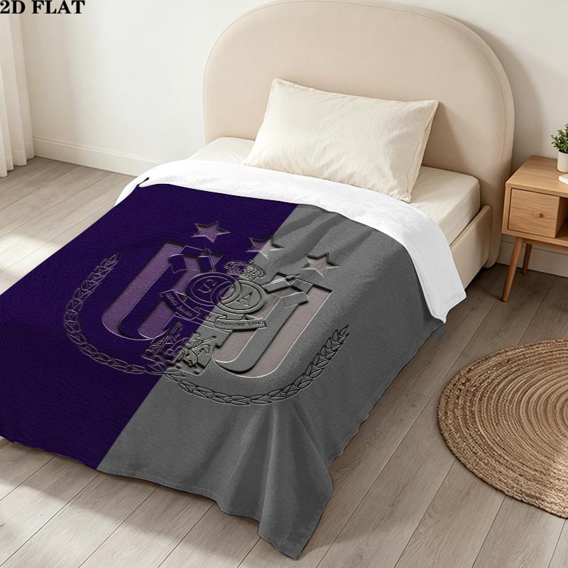 Rsc Anderlecht Print Flannel Blanket, High quality Comfortable for All Seasons, Home Decor, Warmth and Comfort, Perfect for Christmas Gifts