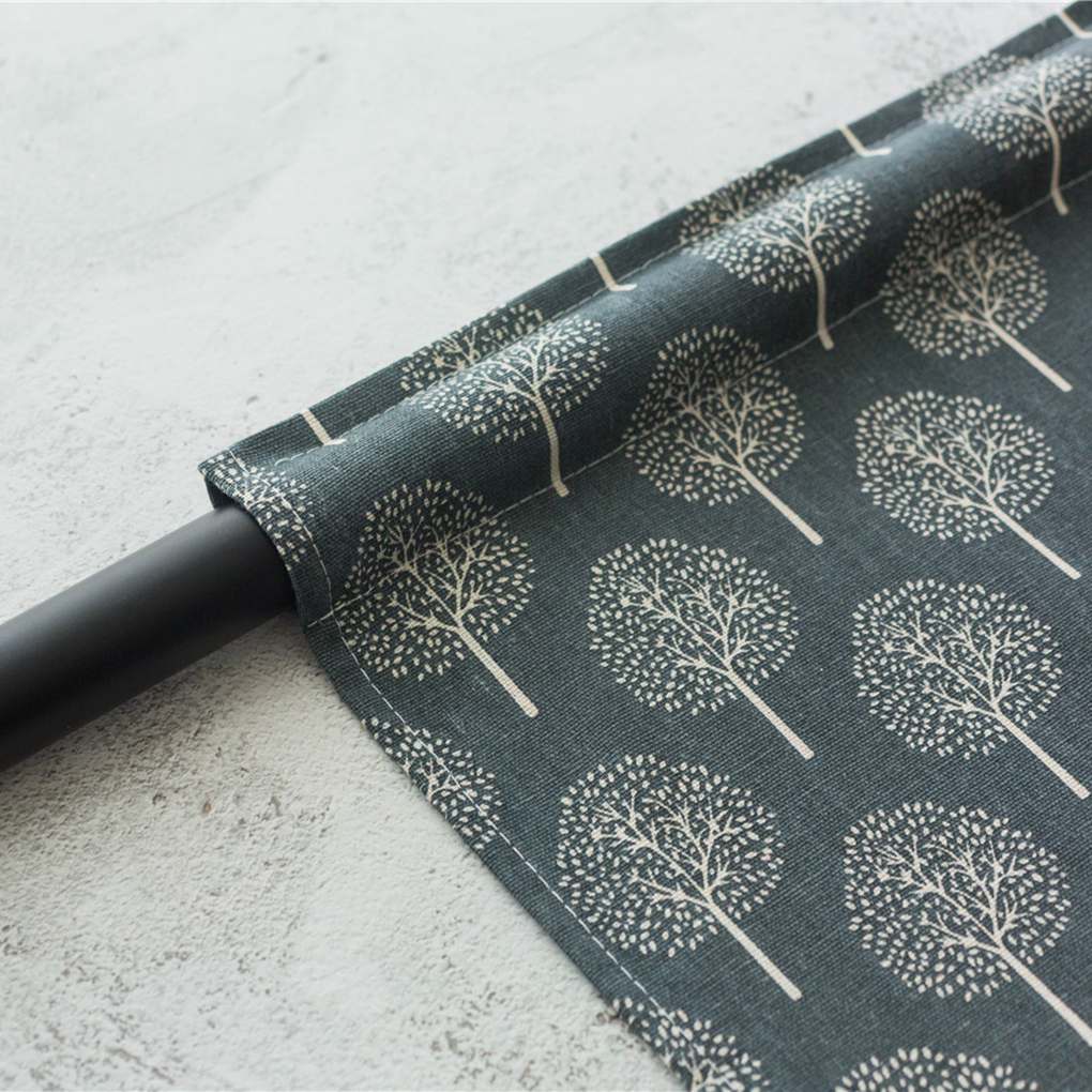 Printed Short Curtain Window Dressing Rod Kitchen Cabinent Door Decorative Valance Half Panels