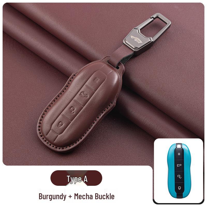 Luxury Full-Coverage Genuine Leather Protective Case for Xiaomi SU7 Key Fob & Car Key Holder