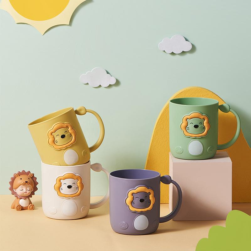 New Creative Cartoon Lion Children Girl Boy Mouthwash Cup Wash Cup Brushing Cup Plastic Bathroom Toothbrush Cup