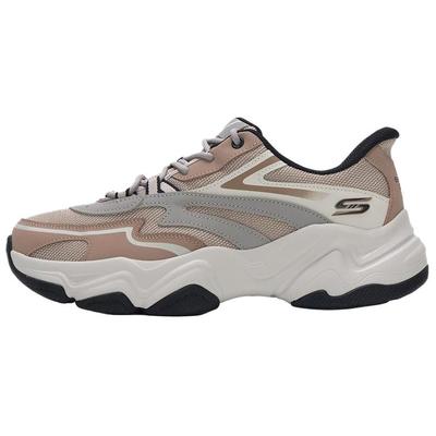 Bobs Sport Fashion Cómodas de Cuero Sintético Antideslizantes Resistentes al Desgaste Zapatillas de Running de Caña Baja para Hombre Blancas Marrones 118332-NTGY