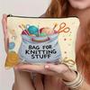 Crochet Makeup Bag - "I Don't Need Relax I Just Need To Crochet" Design Zippered Pouch Foldable Cosmetic Pouch,Multi-Functional