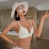 Lace nylon underwear Thin comfortable women's big breasts show small bras Not empty cup Triangle cup bra