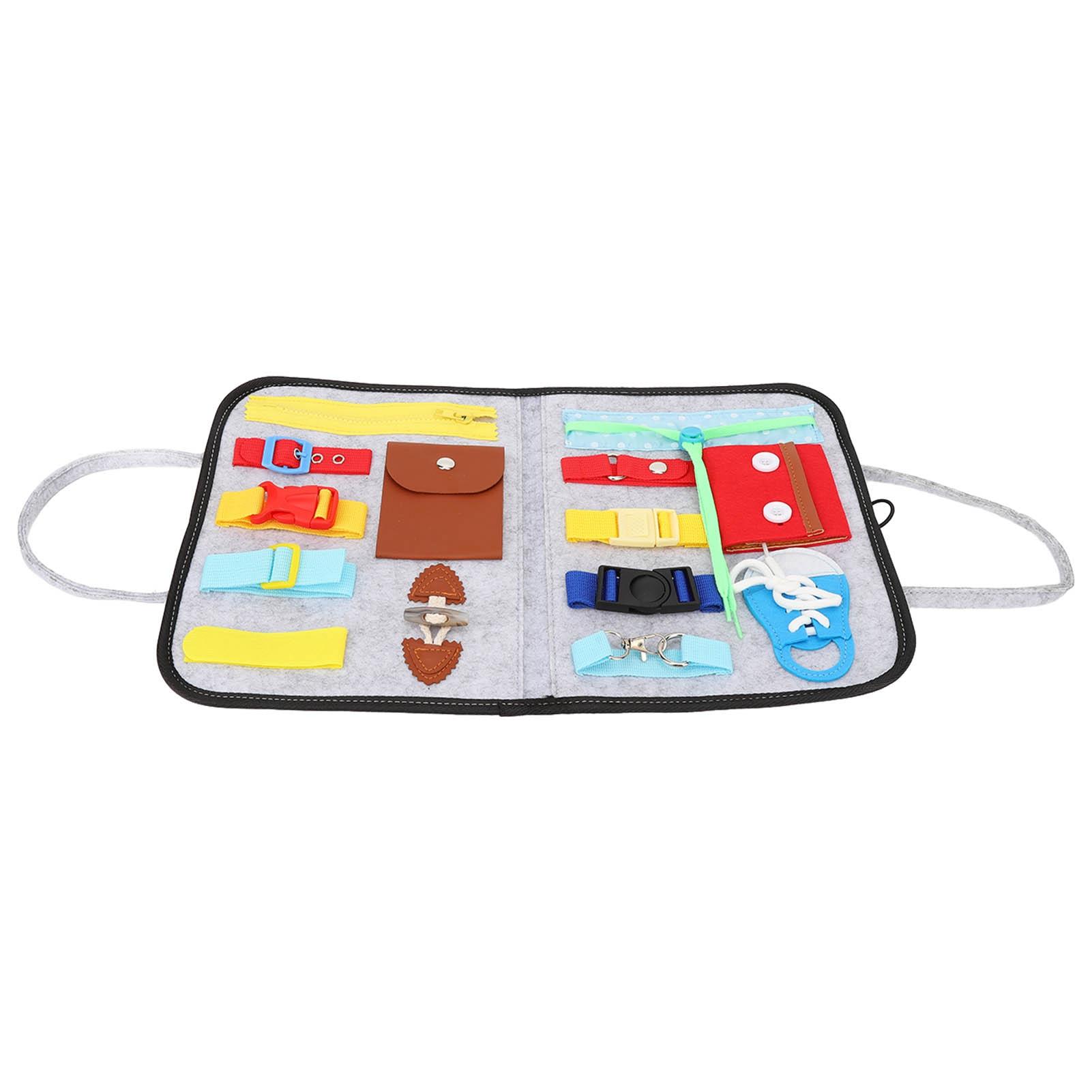 

Activity Sensory Board Portable Zip Button Basic Skills Foldable Sensory Board with Carry Handle