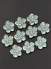 4/10Pcs/Pack 18Mm 23Mmblue Purple Flower Inlaid With Rhinestone Metal, High-End Button Sweater, Clothing, Jewelry Accessories