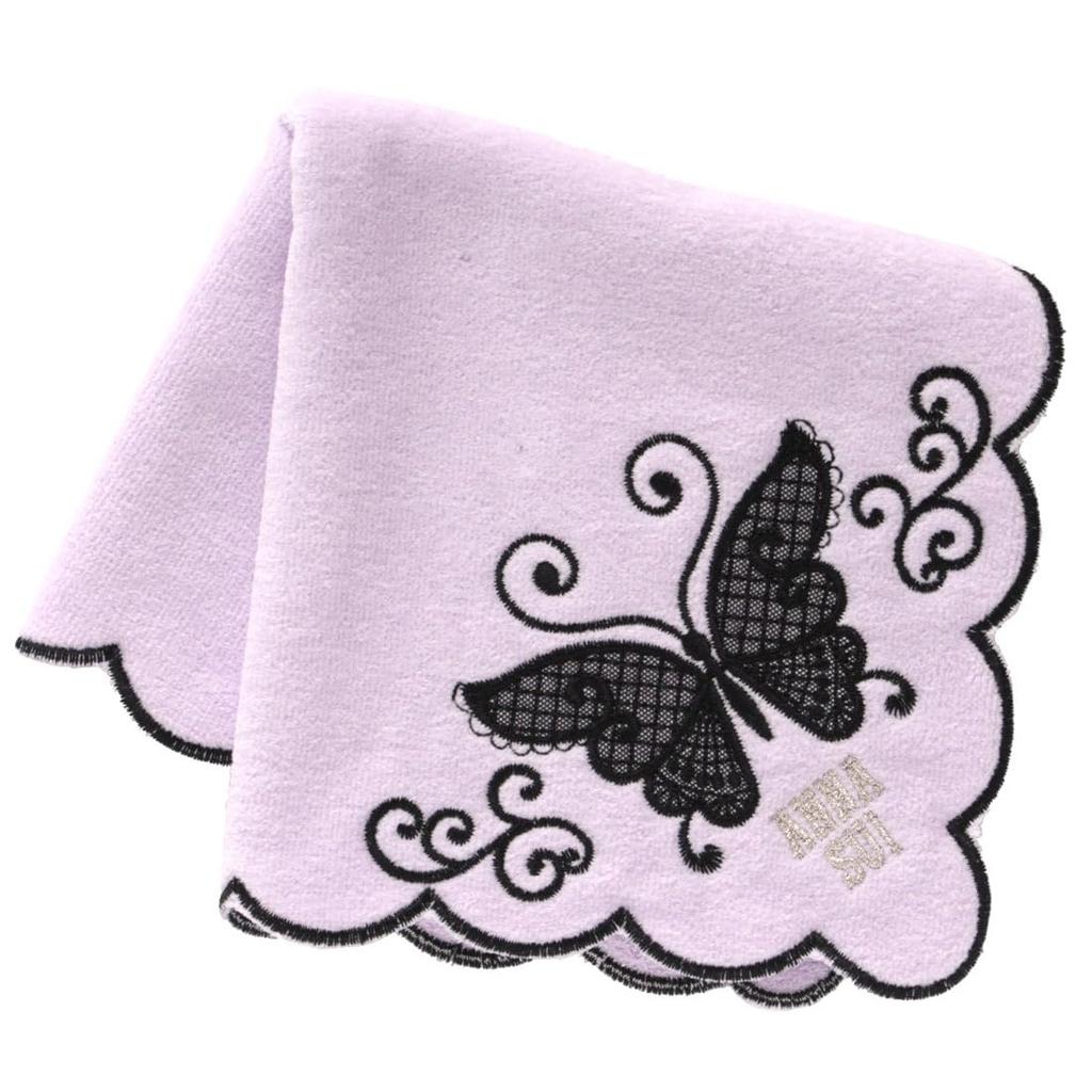 ANNA SUI Large Towel Handkerchief with Butterfly Tulle for (28cm) Appliqué (Purple) Women, 109109-0004-01