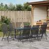 Garden Dining Set 9 Pcs Anthracite Powder Coated Steel