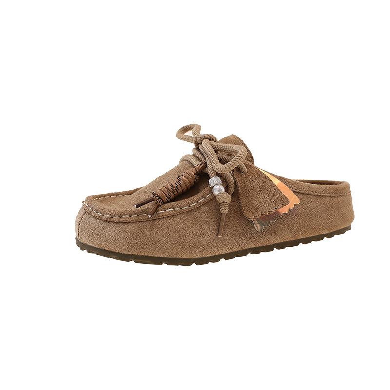 Baotou Half Slippers Women's Summer Wear Fashion Spring and Autumn Women's Shoes Versatile Soft Sole Half Tray