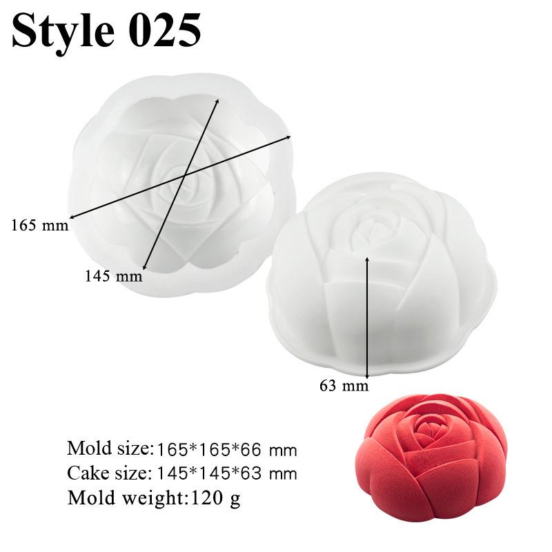 Rose Shape Silicone Cake Mold Mousse Pastry Valentine'S Day Party Dessert Decor