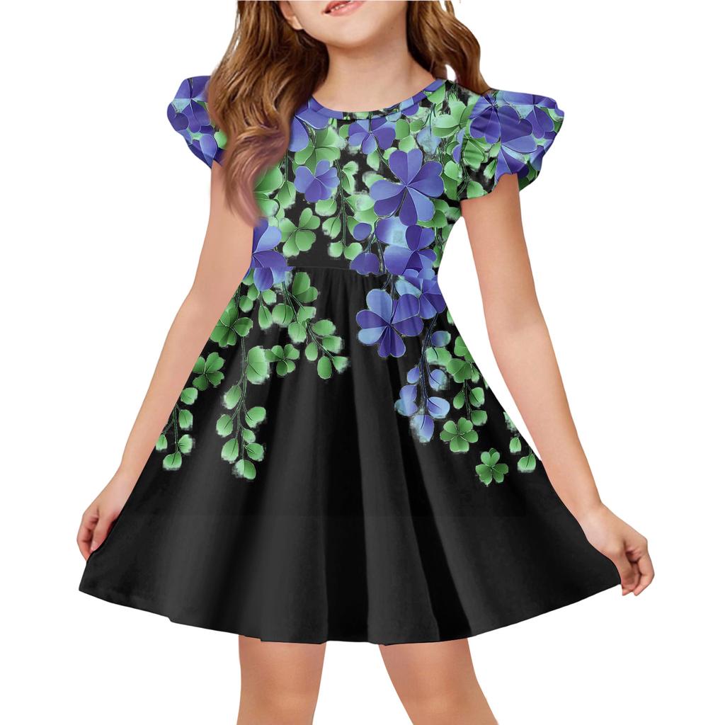 Letnia Sukienka Księżniczki dla Dziewczynek - Sukienka T-shirtowa o Kroju A. dzień Patryka