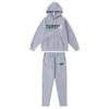 Streetwear Hooded Sweatshirt Set Loose Fit Embroidery Winter Casual Top Youth