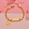 Atoztide Personalized Engrave Baby Name Heart Star Butterfly Date Bracelet Stainless Steel for Women Kid Link Chain Jewelry Gift