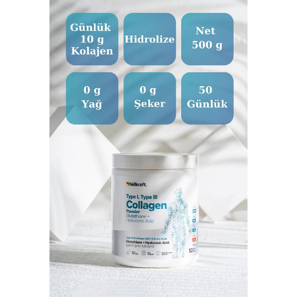 100 %hydrolyized Collagen, Glutathione, Hyaluronic Acid And 15 Amino Acids Containing Food Supplement 50 Days