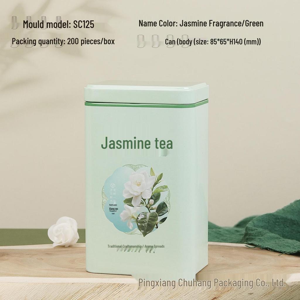 Universal Tea Storage Tin: Square Iron Box, 125g Capacity for White, Black, or Green Tea, Airtight and Empty.