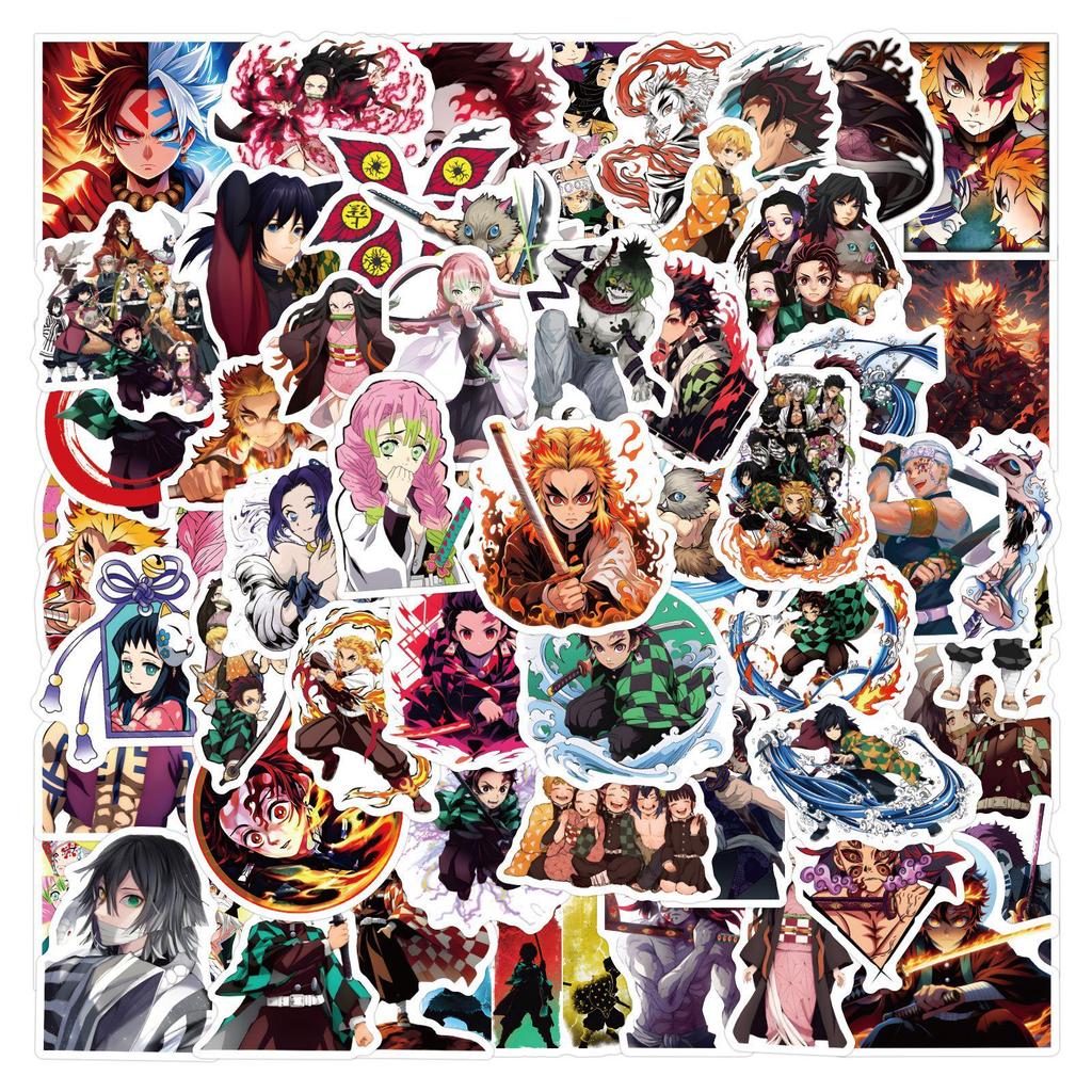 50 Demon Slayer Stickers: Waterproof Decor for Planners, Stationery, Bottles, and Computers