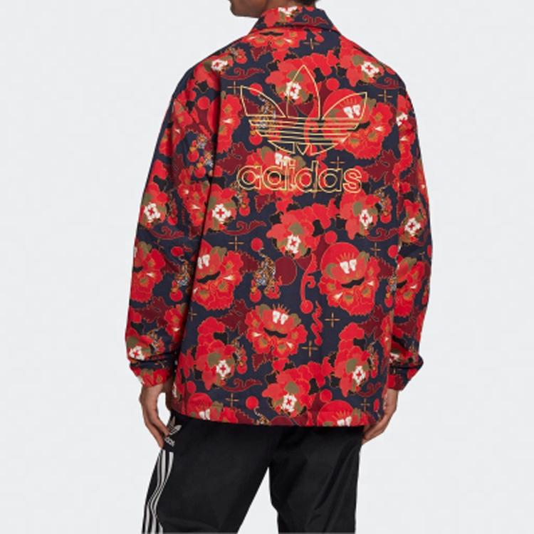 Adidas Originals Trefoil Splendor With Gilded Logo Coach Jacket Men Jacket Red GC8697