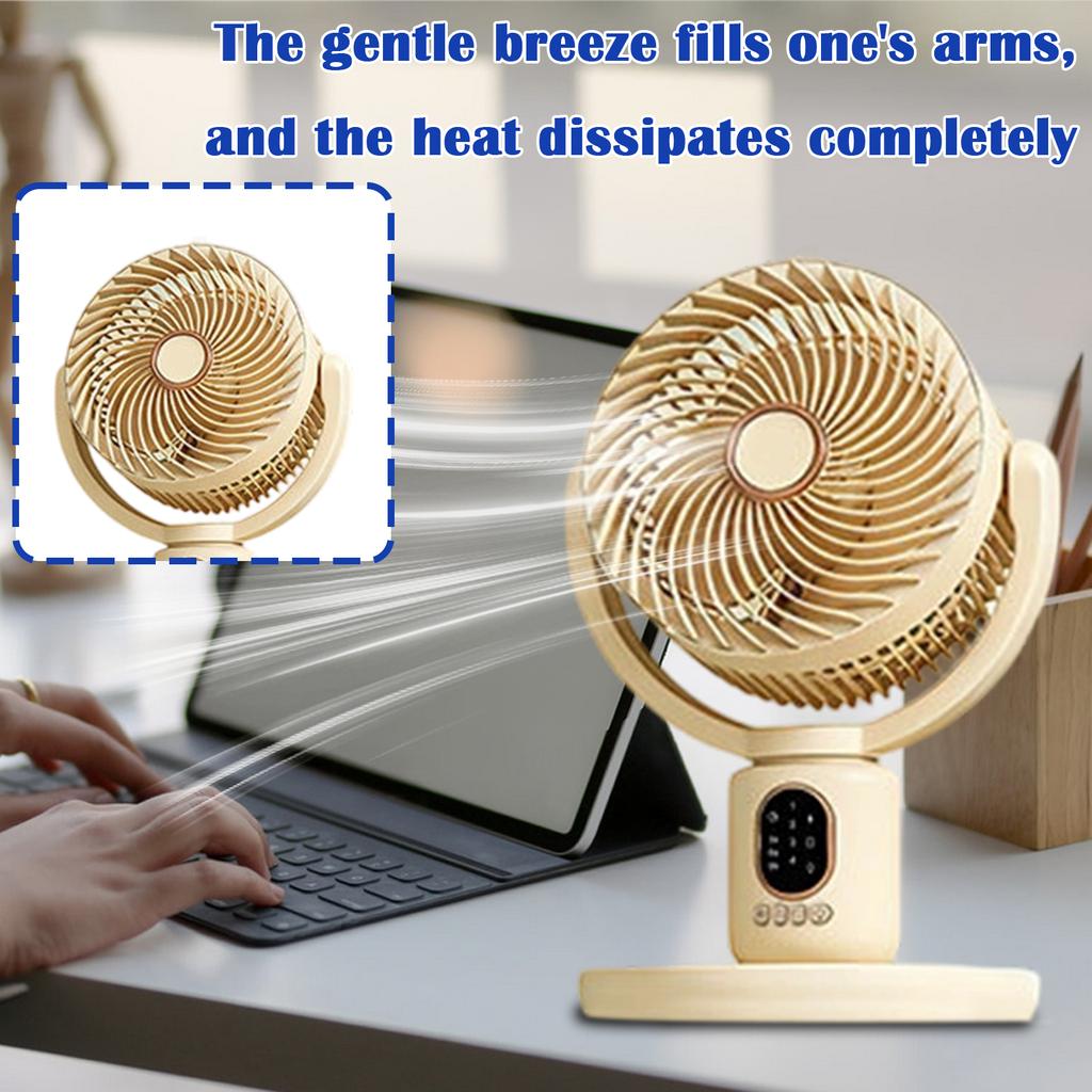 USB Rechargeable Tower Fan with Adjustable Height, 2-in-1 Cordless and Plug-in Floor Fan for Home Use