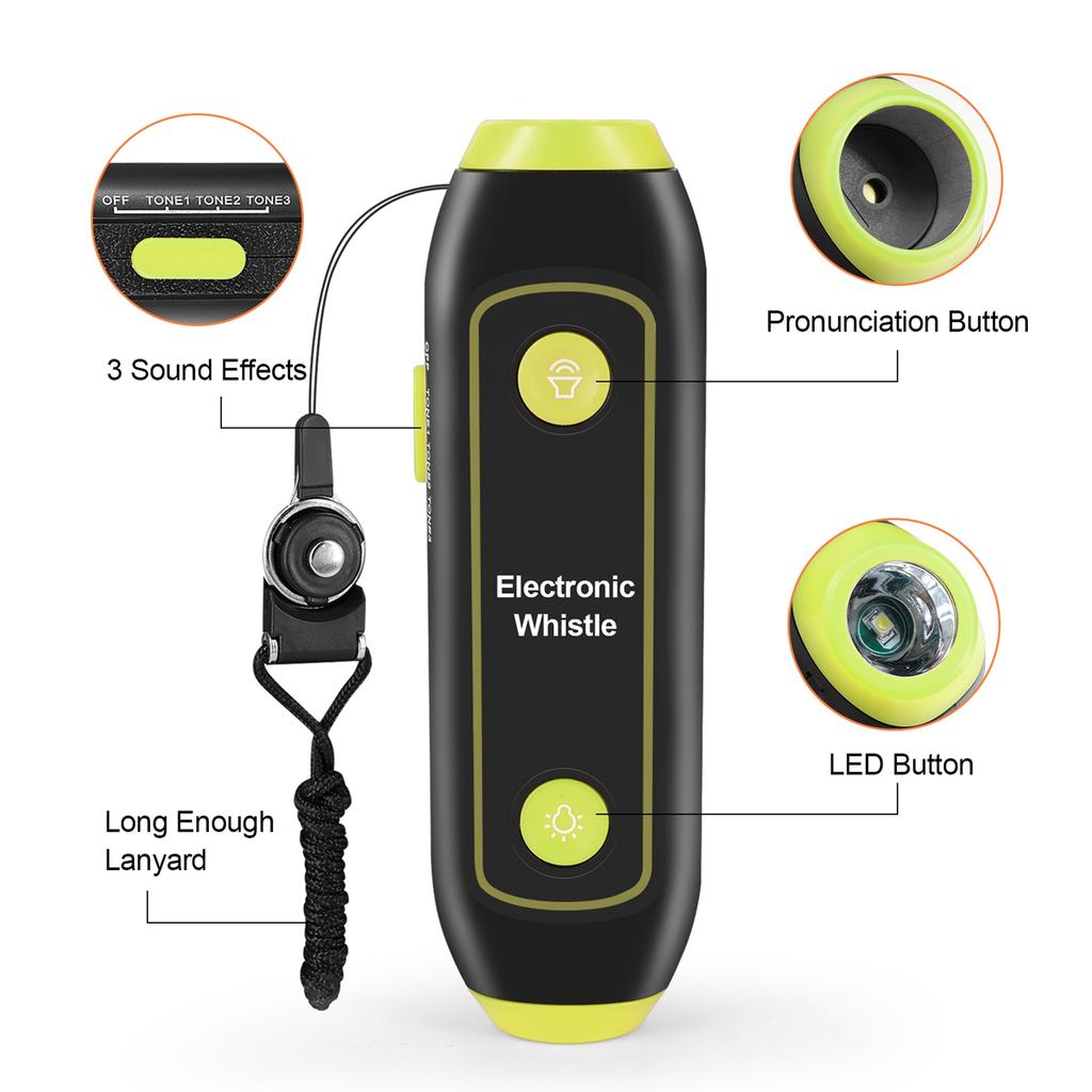Electronic Whistle 3 3 Volume Blow Whistle with LED Light for Training Sports
