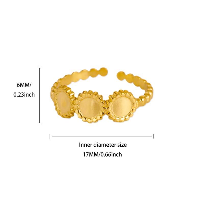 Stainless steel gold-plated geometric star flower ring women's high-end sense niche ring titanium steel hand jewelry