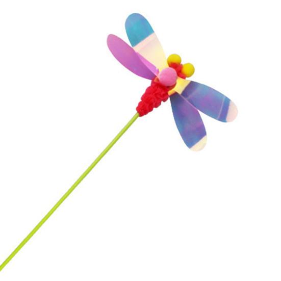 Cat Wand Creative Shape Stress-relieving Plastic Feather Style Cat Teaser Stick Pet Interactive Toy for Home