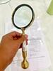 Brass Manifer Magnifying Glass with Leather Storage Case, Handmade Magnifying Lance, Classic Look