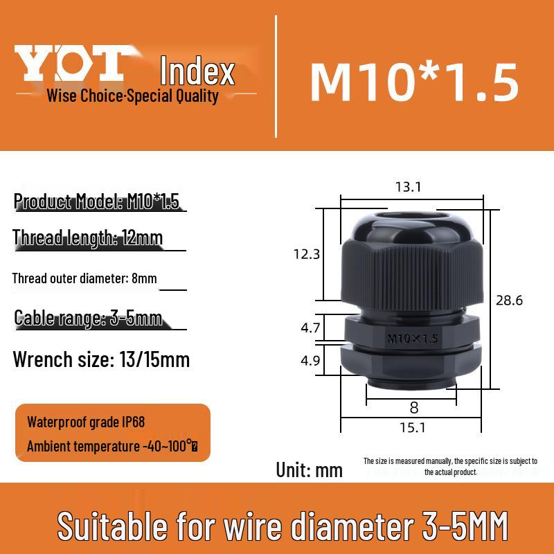 Waterproof Nylon Cable Connector M20*1.5 Plastic Sealing Gland Industrial Accessory